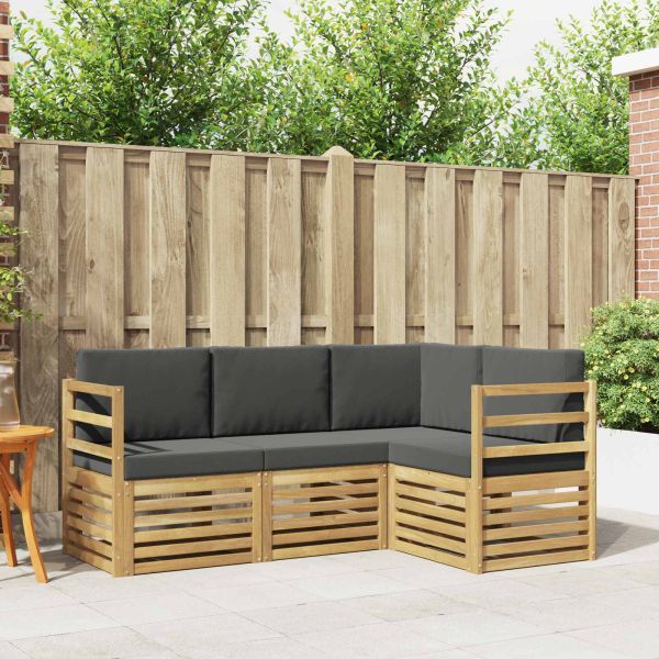 Комплекти дивани 4 pcs Бяло и антрацит 185,5 x 126,5 x 73 см
