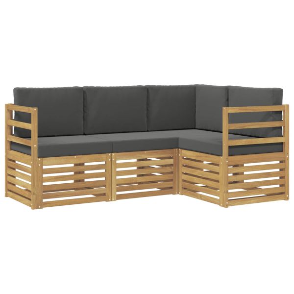 Комплекти дивани 4 pcs Бяло и антрацит 185,5 x 126,5 x 73 см
