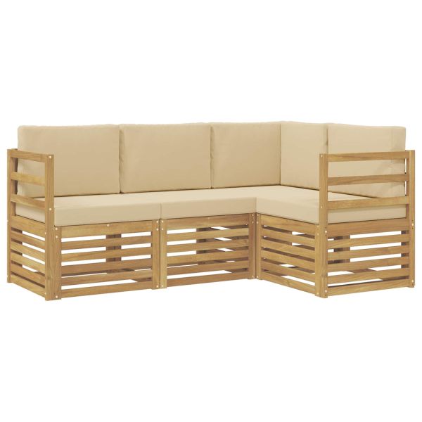 Комплекти дивани 4 pcs Бяло и Бежово 185,5 x 126,5 x 73 см
