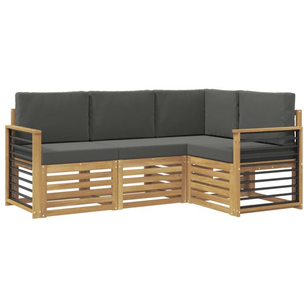 Комплекти дивани 4 pcs Бяло и антрацит 187,5 x 128,5 x 73 см