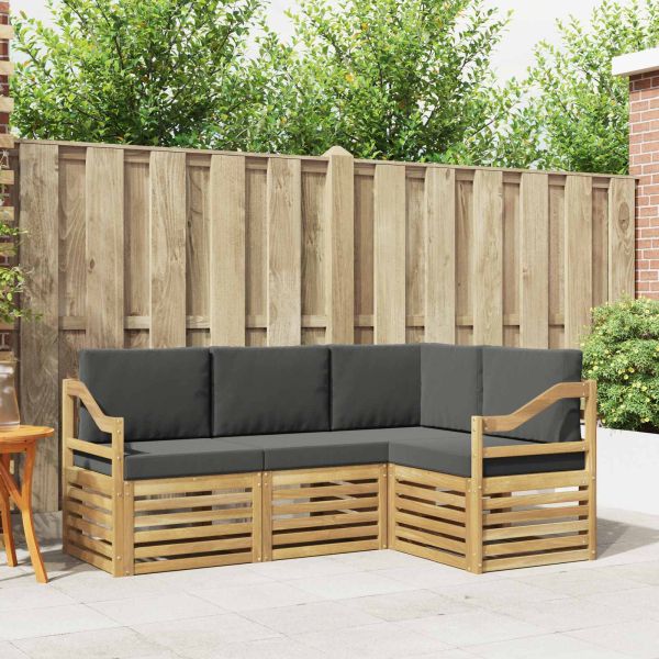 Комплекти дивани 4 pcs Бяло и антрацит 185,5 x 126,5 x 73 см