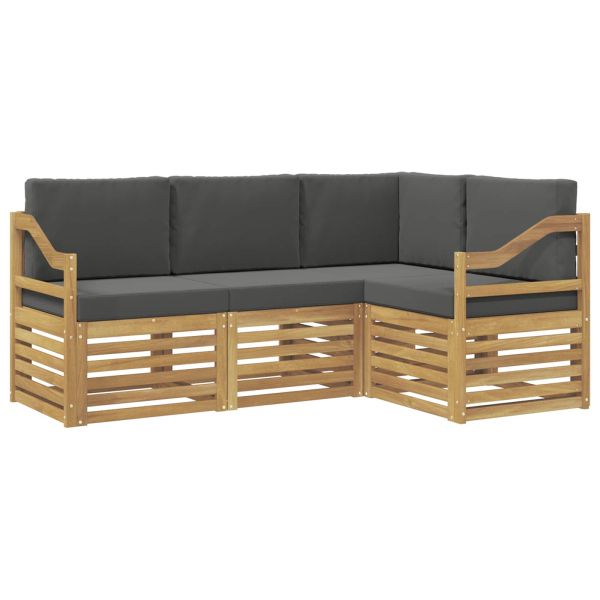 Комплекти дивани 4 pcs Бяло и антрацит 185,5 x 126,5 x 73 см