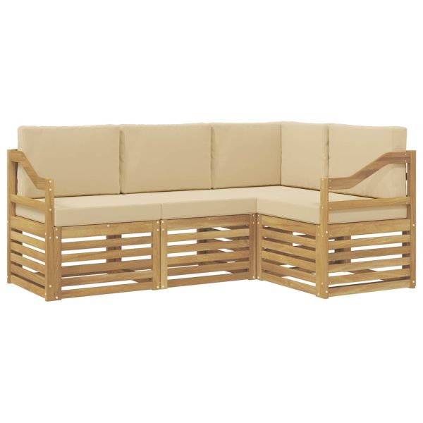 Комплекти дивани 4 pcs Бяло и Бежово 185,5 x 126,5 x 73 см