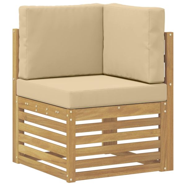 Комплект дивани за открито 5 pcs Бяло и Бежово 59 x 59 x 37 см