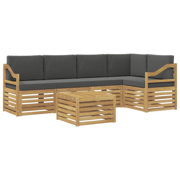 Комплект дивани за открито 6 pcs Бяло и антрацит