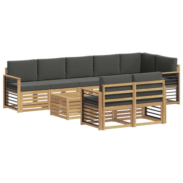 Комплект дивани за открито 8 pcs Бяло и антрацит