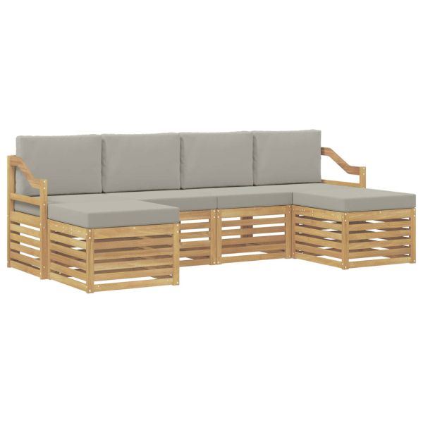 Комплекти дивани 6 pcs Бяло и светлосиво 245 x 122,5 x 73 см