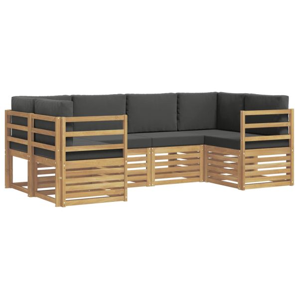 Комплект секционен диван 6 pcs Бяло и антрацит