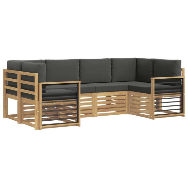 Комплект секционен диван 6 pcs Бяло и антрацит