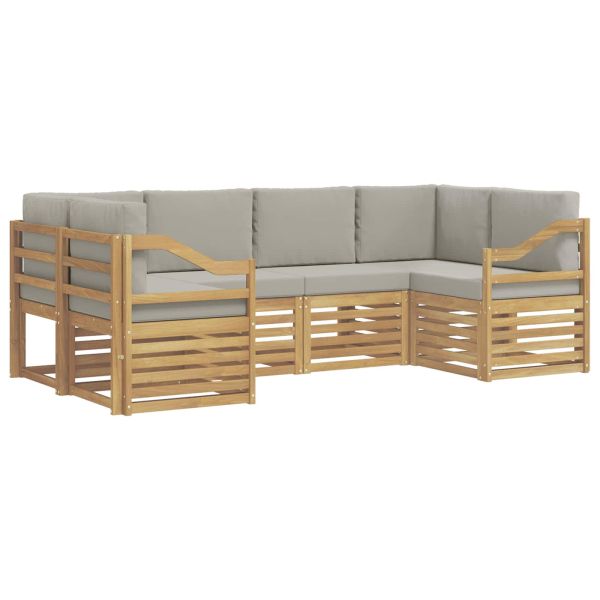 Комплект секционен диван 6 pcs Бяло и светлосиво