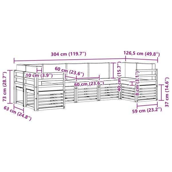 Комплект секционен диван 7 pcs Бяло и Бежово