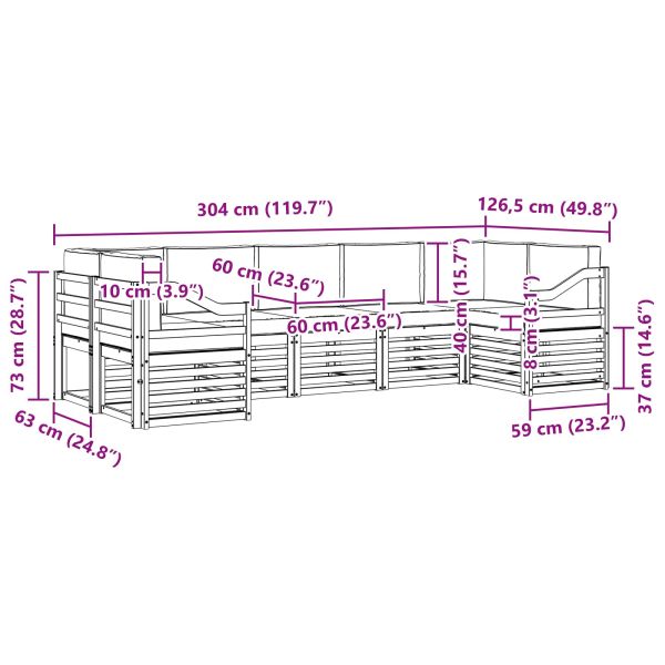 Комплект секционен диван 7 pcs Бяло и Бежово