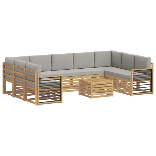 Комплекти дивани 10 pcs Бяло и светлосиво 59 x 59 x 37 см