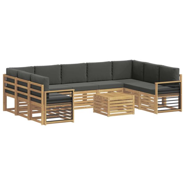 Комплект дивани за открито 8 pcs Бяло и антрацит