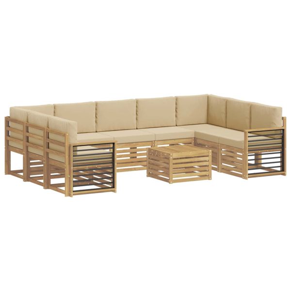 Комплекти дивани 10 pcs Бяло и Бежово 59 x 59 x 37 см Полиестер