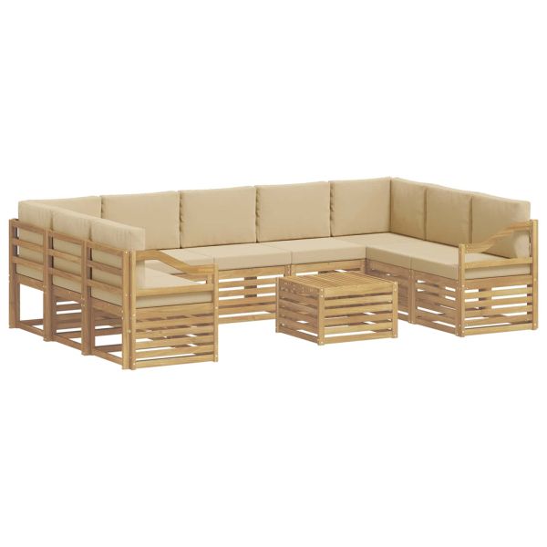 Комплекти дивани 10 pcs Бяло и Бежово 59 x 59 x 37 см Полиестер