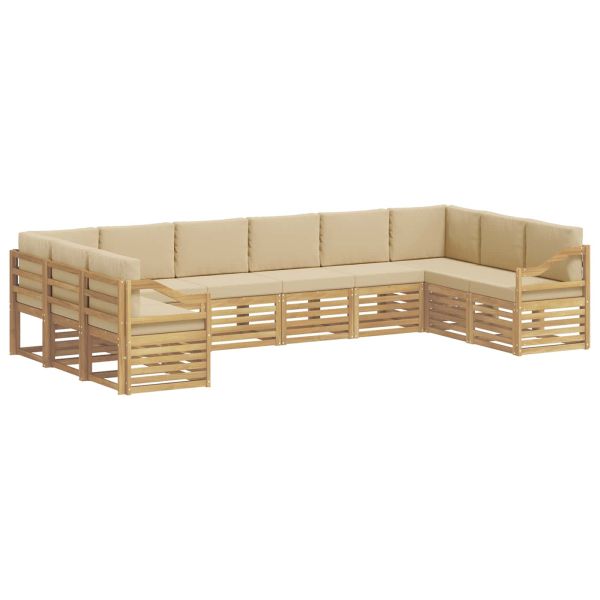 Комплект секционен диван 10 pcs Бяло и Бежово