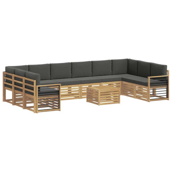 Комплект дивани за открито 8 pcs Бяло и антрацит