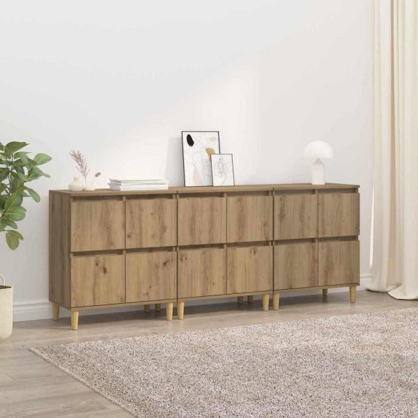 Скейдбордове 3 pcs Дъб 60 x 35 x 70 cm Инженерно дърво
