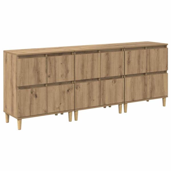 Скейдбордове 3 pcs Дъб 60 x 35 x 70 cm Инженерно дърво