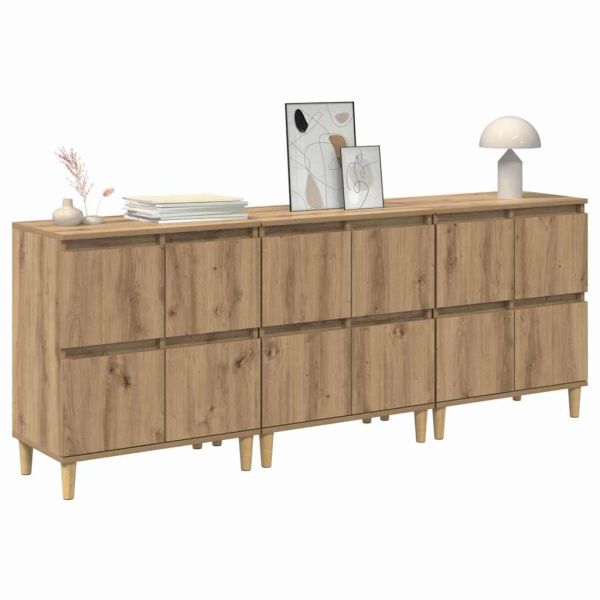 Скейдбордове 3 pcs Дъб 60 x 35 x 70 cm Инженерно дърво
