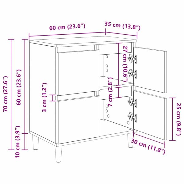Скейдбордове 3 pcs Дъб 60 x 35 x 70 cm Инженерно дърво