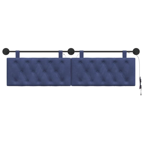Табла за легло висяща С LED осветление Полицейско синьо Кадифе