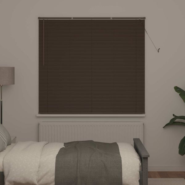 Венецианска щора Тъмен кафяв 160 x 150 cm 25 mm ПВЦ