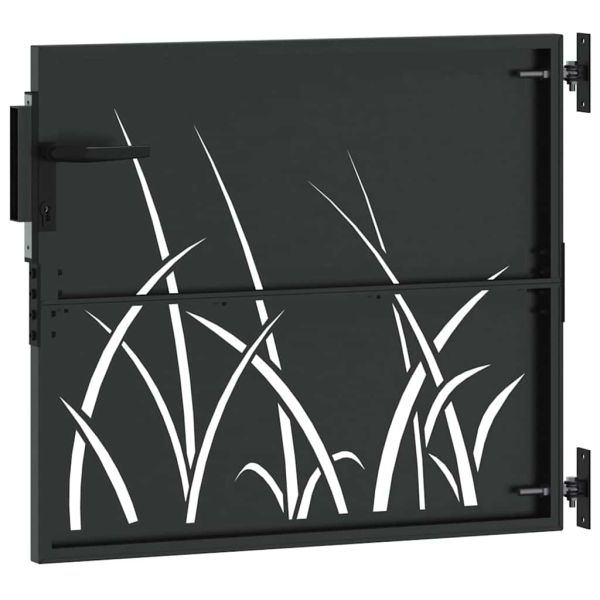 Градинска врата Черно 85 x 100 cm Прахово покритие стомана