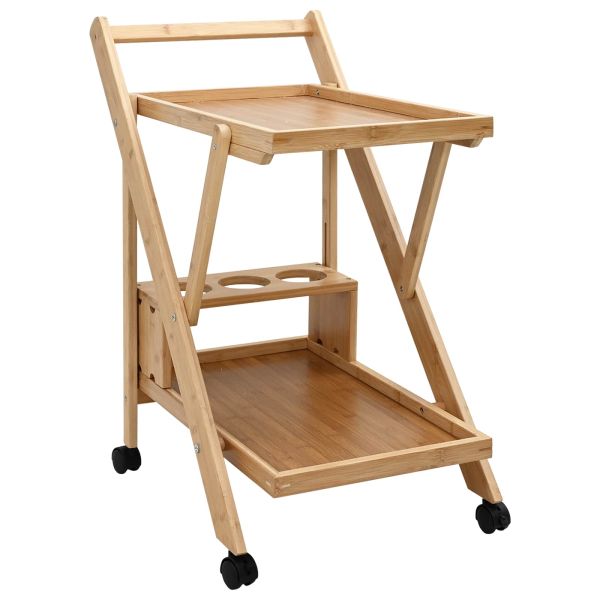 Кухненска количка с колела Светло кафяво 65 x 40,5 x 76,5 см