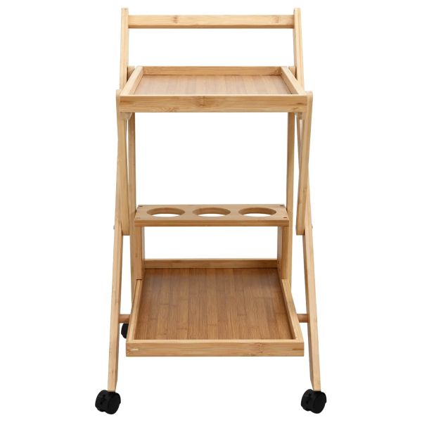Кухненска количка с колела Светло кафяво 65 x 40,5 x 76,5 см
