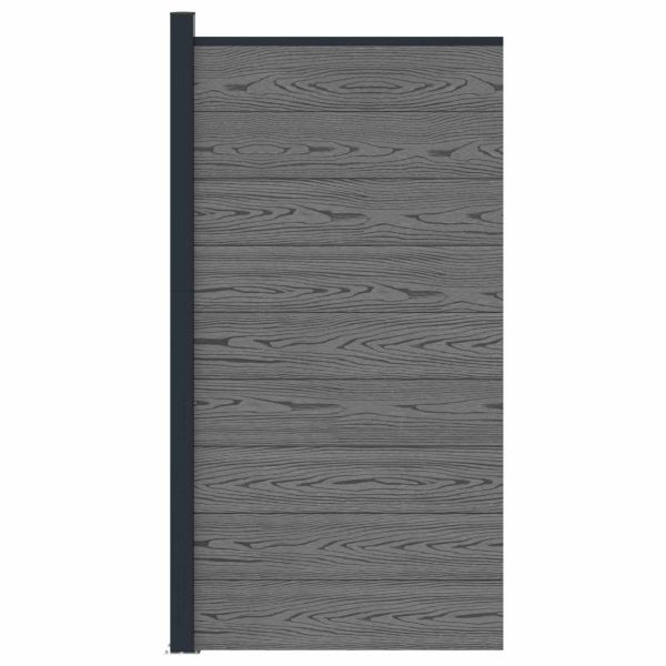Панел на ограда WPC и алуминий Сиво