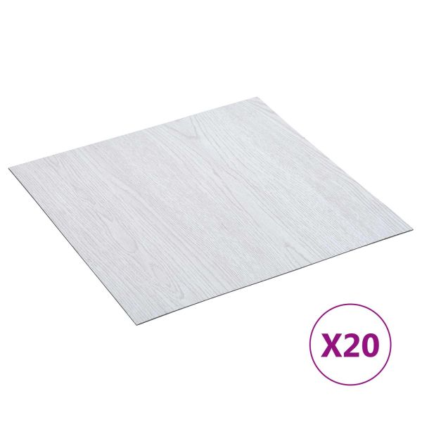 Самозалепващи дъски за настилка 30,5 x 30,5 см 20 pcs ПВЦ Бяло