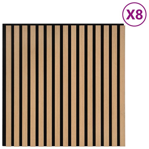 Стенни панели 8 pcs Натурално 60,5 x 60 см