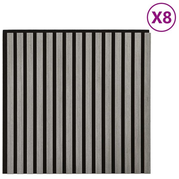 Стенни панели 8 pcs Сиво 60,5 x 60 см