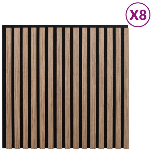 Стенни панели 8 pcs Кафяво 60,5 x 60 см