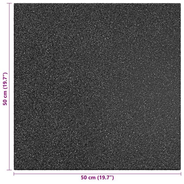 Плочки за защита при падане 6 pcs Черно 50 x 50 cm Каучук