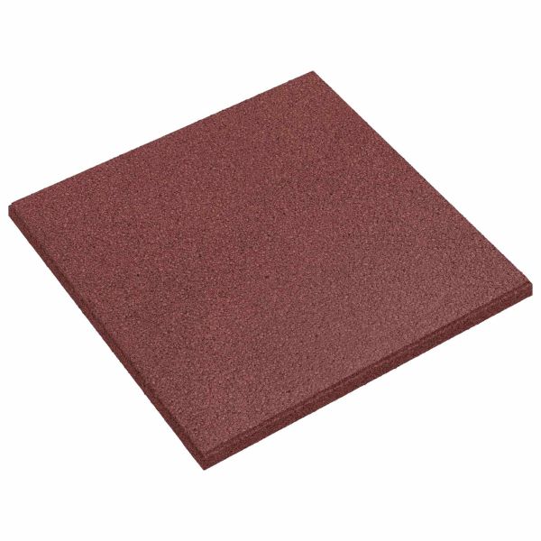 Плочки за защита при падане 6 pcs Червено 50 x 50 cm Каучук