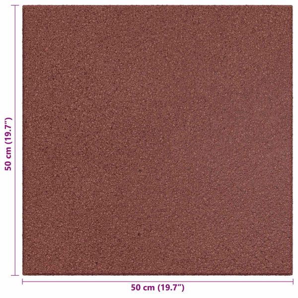 Плочки за защита при падане 6 pcs Червено 50 x 50 cm Каучук