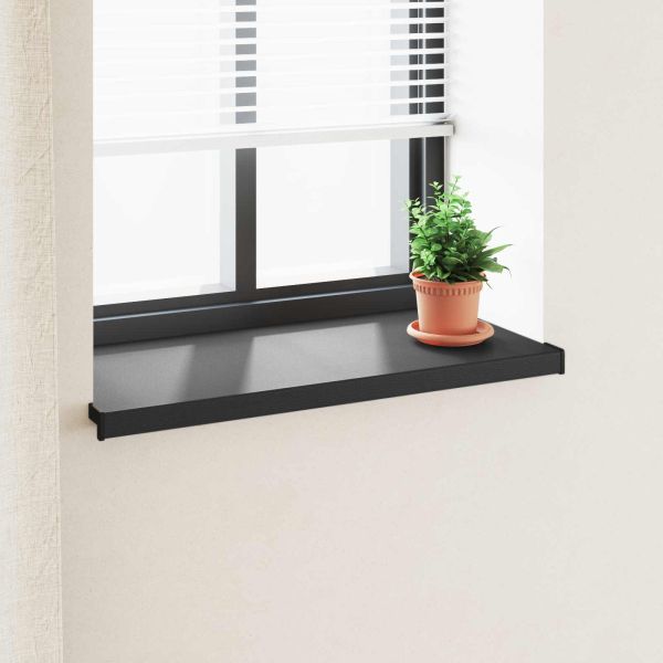 Перваз за прозорец Черен с дървесен фибър 60 x 45 x 4,5 см ПВЦ