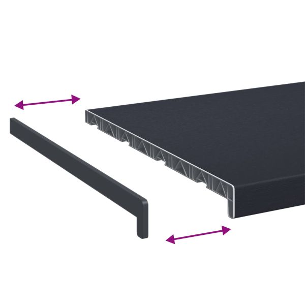 Перваз за прозорец Антрацитен с дървесен фибър 80 x 45 x 4,5 см