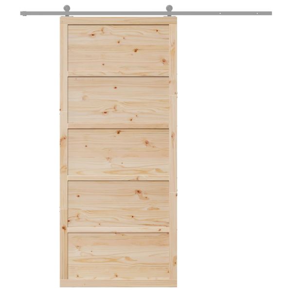 Врата за плевня Натурално 100 x 2,5 x 208 см