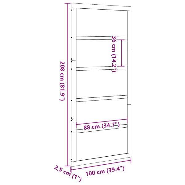 Врата за плевня Бяло 100 x 2,5 x 208 см