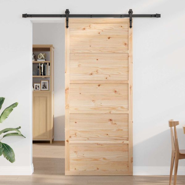 Врата за плевня Натурално 80 x 2,5 x 208 см