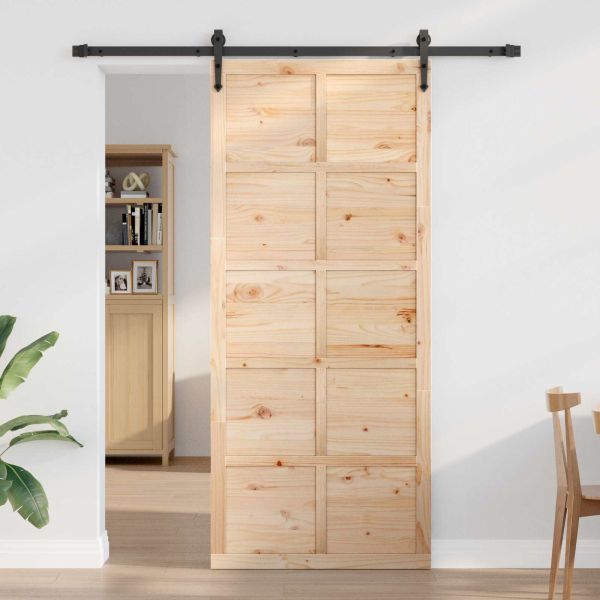 Врата за плевня Натурално 100 x 2,5 x 208 см
