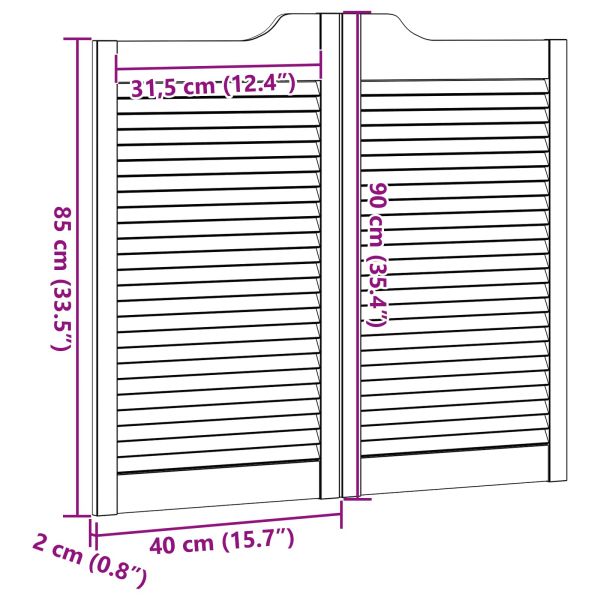 Врати с люлеещо се отваряне 2 pcs Натурално