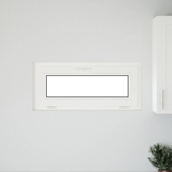 Прозорец за мазе RISOR 90 x 40 cm PVC и стъкло Бяло