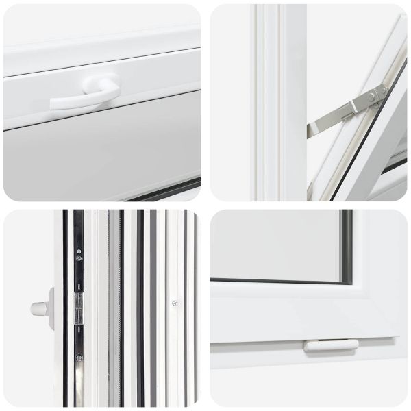 Прозорец за мазе RISOR 90 x 40 cm PVC и стъкло Бяло