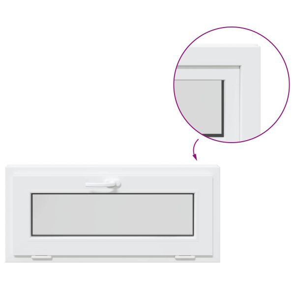 Прозорец за мазе RISOR 90 x 40 cm PVC и стъкло Бяло
