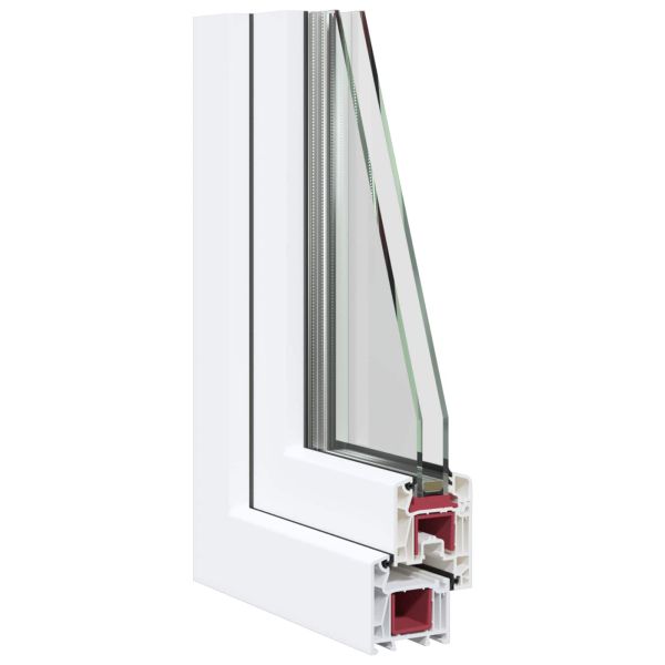 Прозорец за мазе RISOR 90 x 40 cm PVC и стъкло Бяло